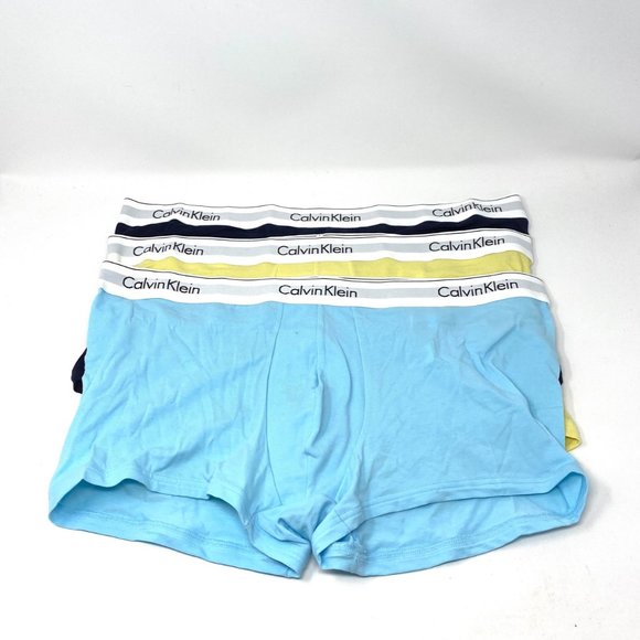 Calvin Klein Other - 🍃March Sale🍃 Calvin Klein 3 Trunk Blue Yellow Navy Cotton Men's Size NB2380446